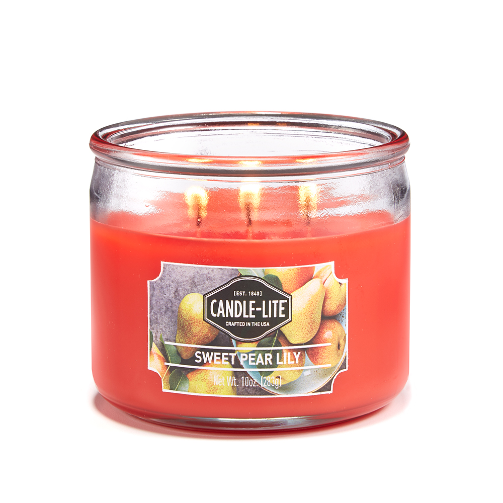 VELA 10 OZ TRES MECHAS SWEET PEAR LILY CANDLE LITE (1879024)