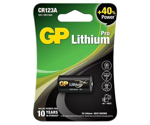 PILA LITHIUM PHOTO GP CR123A 3V 1300MAH (PARA CAMARAS SEGURIDAD)(GPCR123A-C1)