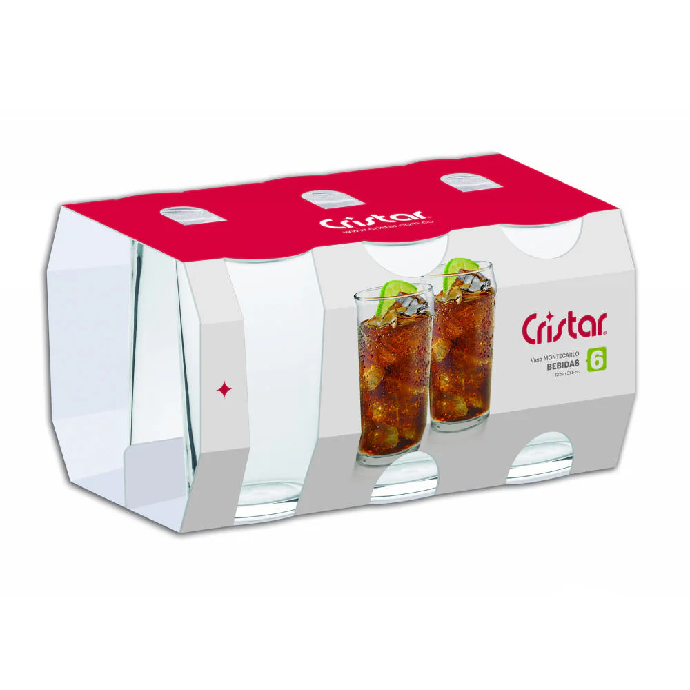 VASO CRISTAL MONTECARLO PQT X 6 2802CL CRISTAR (10026069)