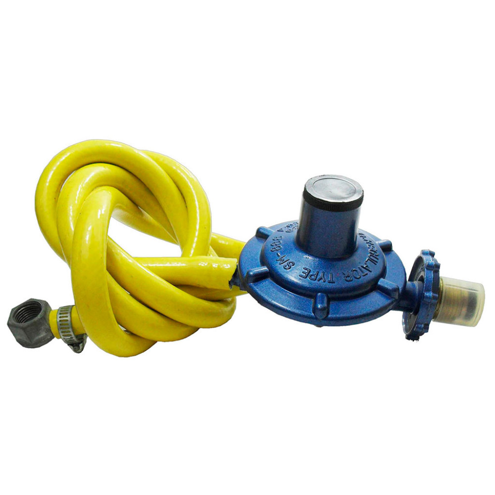 REGULADOR GAS MANGUERA AMARILLA DE 3 MTS