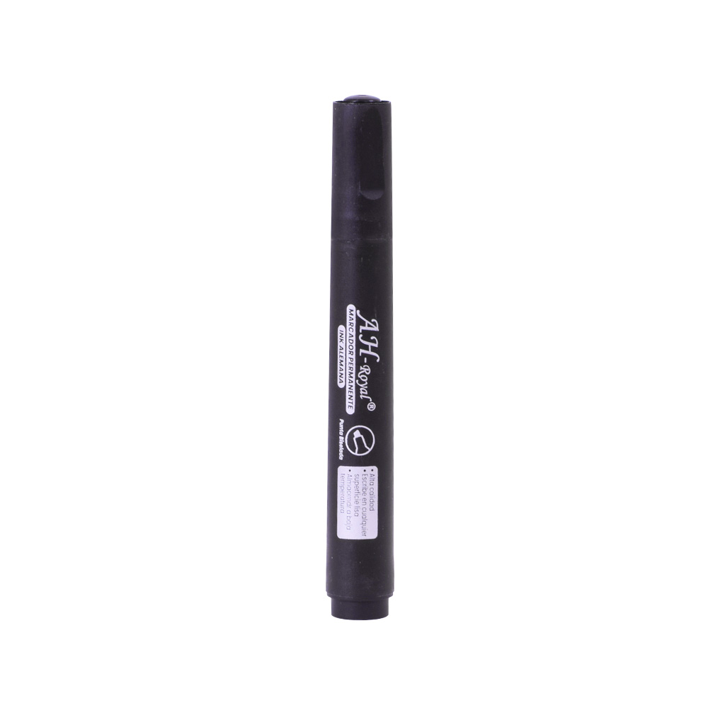 MARCADOR AH ROYAL PERMANENTE BISELADO NEGRO (CAJA X 10)