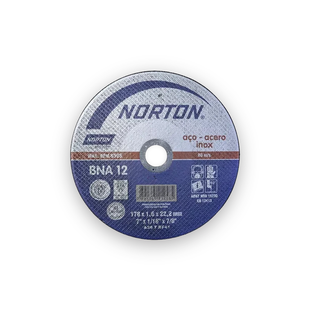 DISCO NORTON CORTE METAL/ACERO INOX 7 PLANO (7X1/16X7/8) (66252843688)