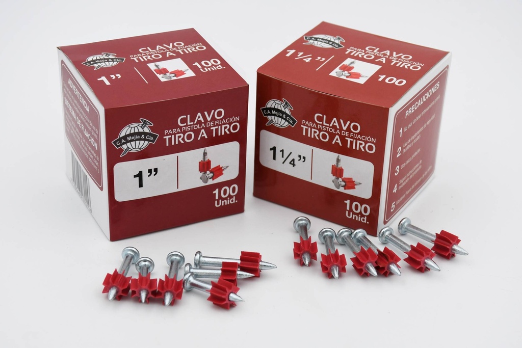 CLAVO PARA FIJACION TIRO A TIRO 1" X 100 UNDS CA MEJIA (5256C00001)
