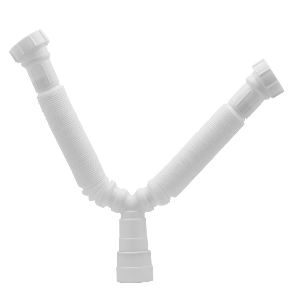 SIFON LAVAMANOS / LAVAPLATOS FLEXIBLE DOBLE BLANCO (16161515)