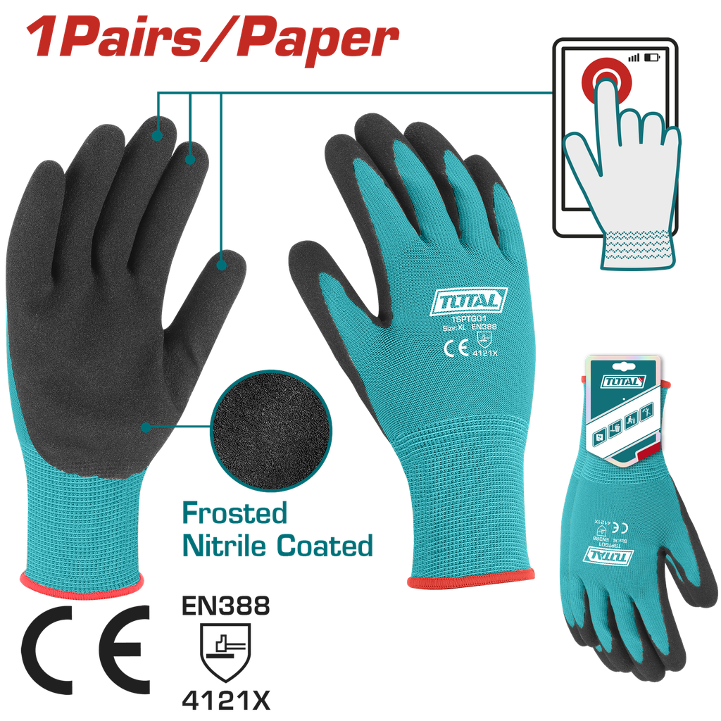GUANTE DE NITRILO ESMERILADO XL SUPER TOTAL (TSPTG01)