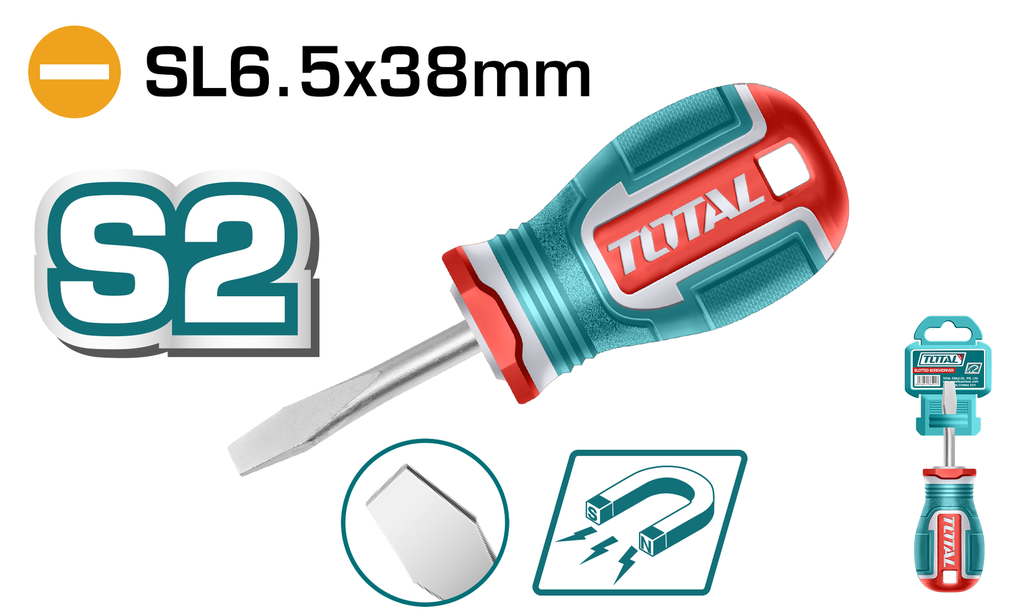 DESTORNILLADOR 1/4X1 1/2" PUÑO (-) PUNTA IMANTADA INDUSTRIAL SUPER TOTAL  (TSDSL6038)