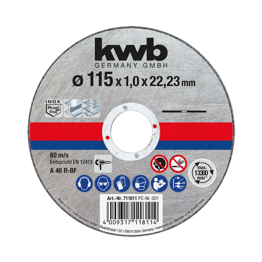 DISCO CORTE METAL/ACERO INOXIDABLE 4 1/2 KWB (49711811)