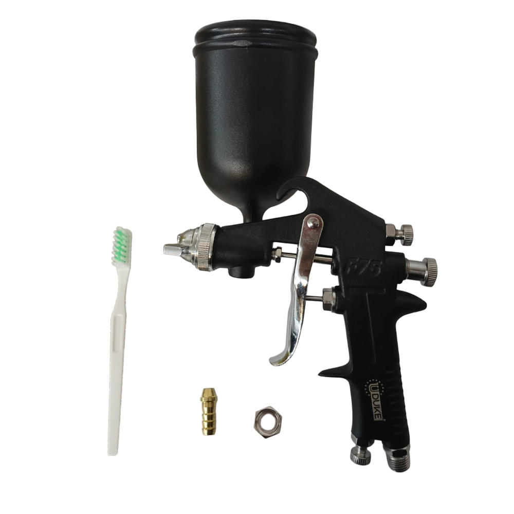 AEROGRAFO UDUKE PROFESIONAL  VASO DE 400 CC PISTOLA F75G NEGRA  (HT4082)