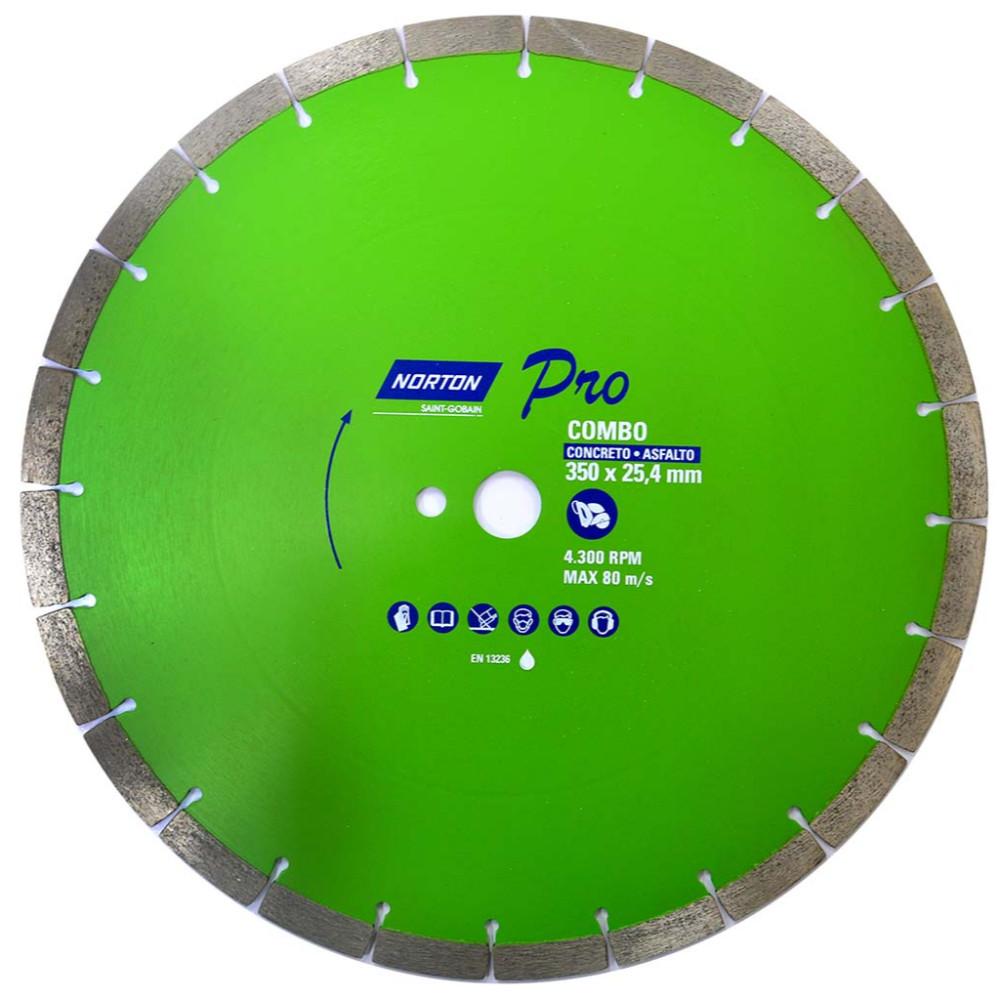 DISCO DIAMANTADO SEGMENTADO NORTON PRO 14 CONCRETO/ASFALTO 350 X 25.4 MM (70184602123)