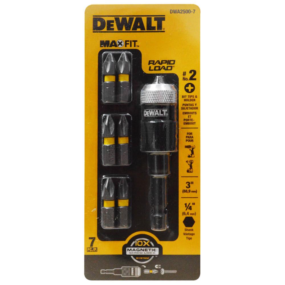 PUNTAS TALADRO DEWALT X 7 CAMBIO RAPIDO-CAMISA MAGNETICA (JUEGO) (DWA2500-7
