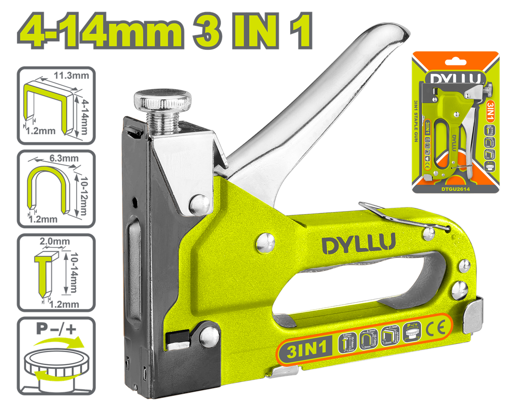 GRAPADORA TAPICERIA 3 EN 1 FUERZA AJUSTABLE (4 - 14 MM) DYLLU (DTGU2614) 