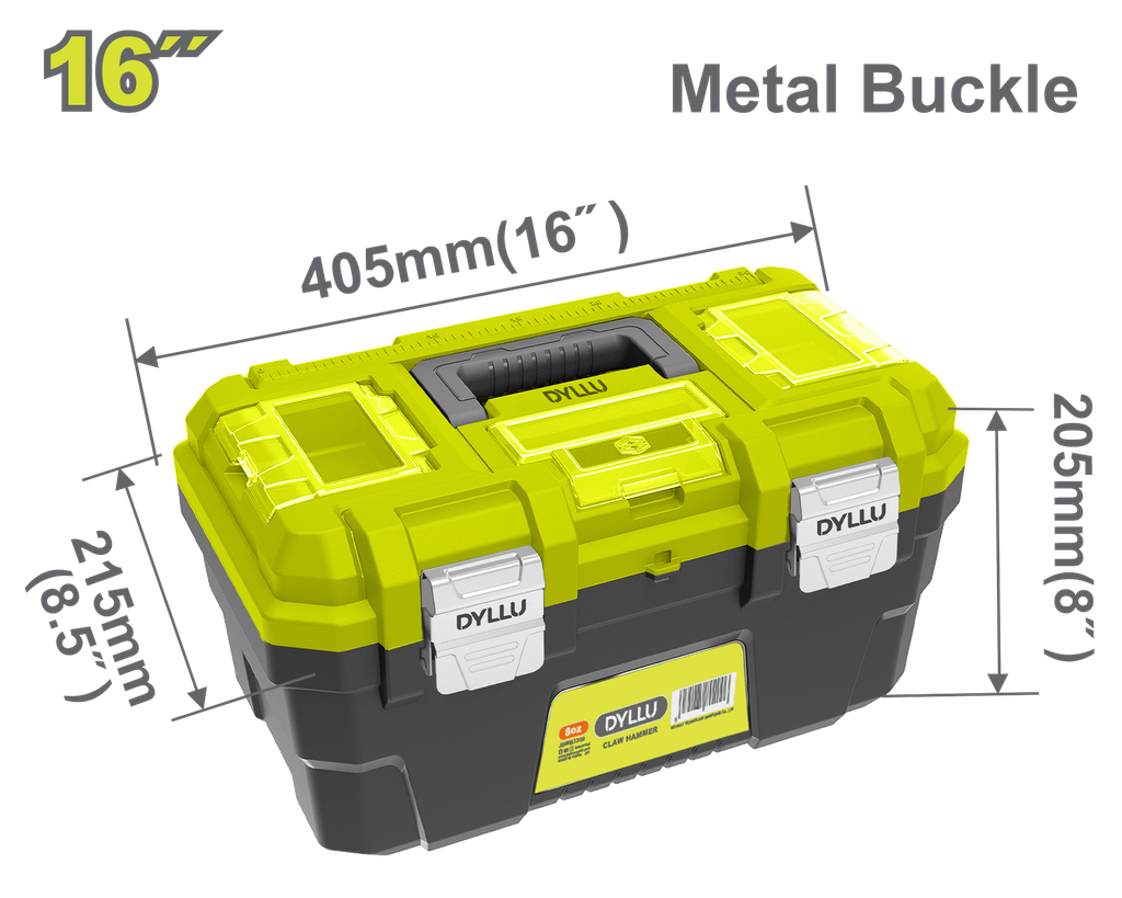 CAJA DE HERRAMIENTA 16" PLÁSTICA CIERRE METALICO  DYLLU (DTTB3316)