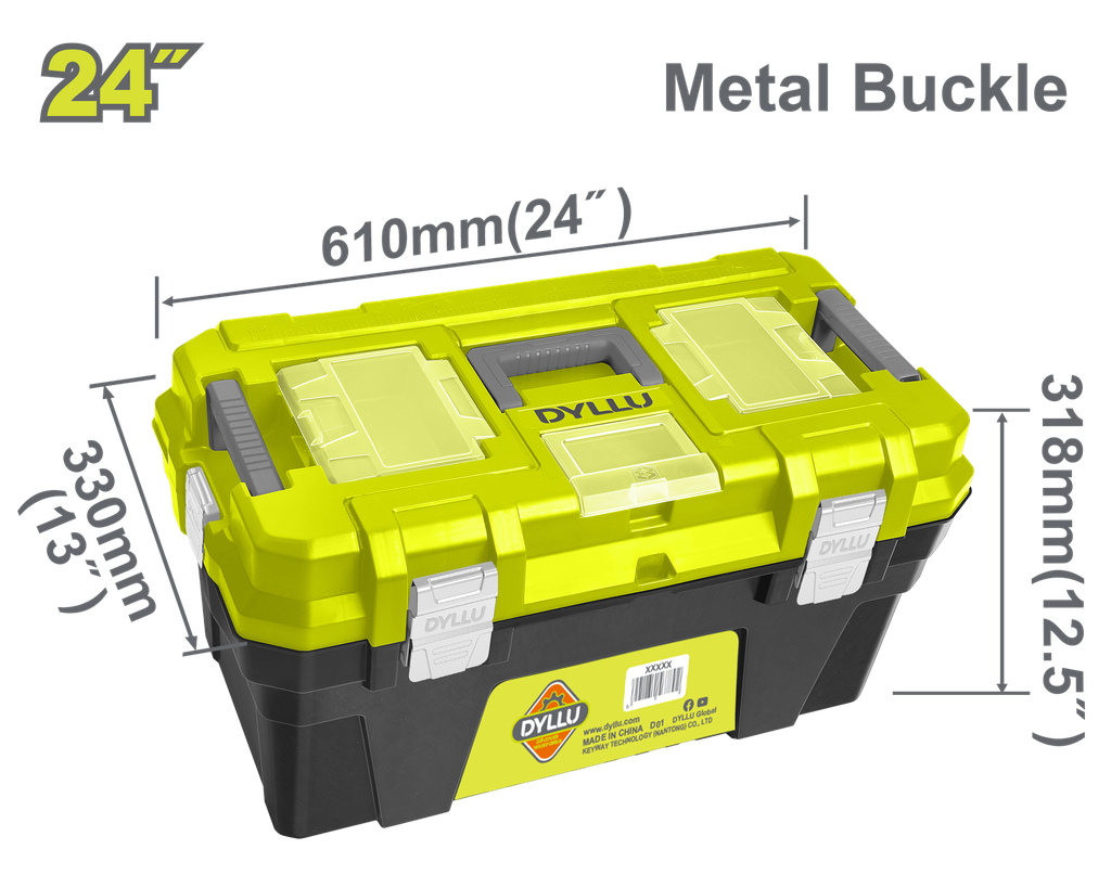 CAJA DE HERRAMIENTA 24" PLÁSTICA CIERRE METALICO DYLLU (DTTB3324)