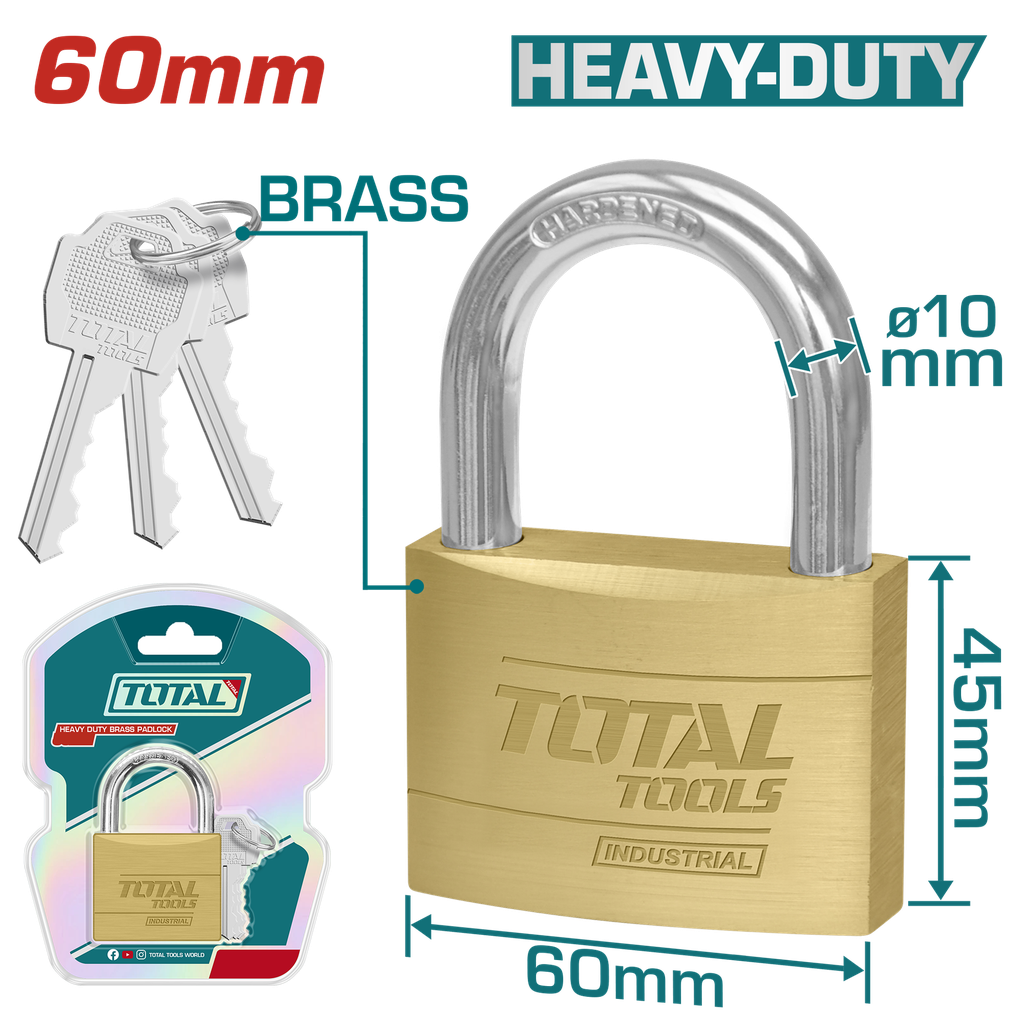 CANDADO 60MM DORADO INDUSTRIAL SUPER TOTAL (TLK32602)