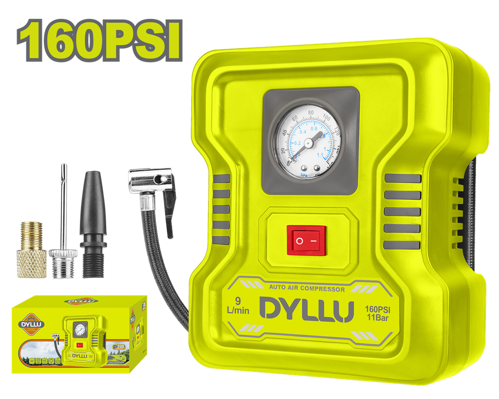 COMPRESOR MINI 12V 160PSI DYLLU (DTAAC501)