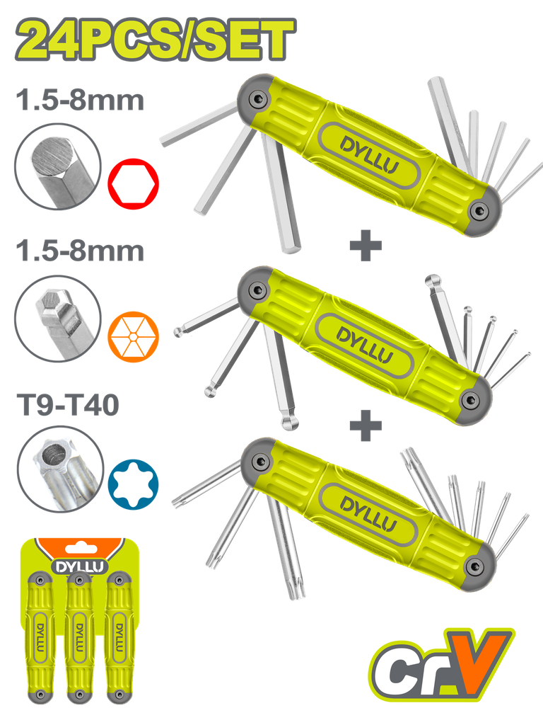 JUEGO DE LLAVES TORX-ALEM X 3 PZS DYLLU (DTHK4203)