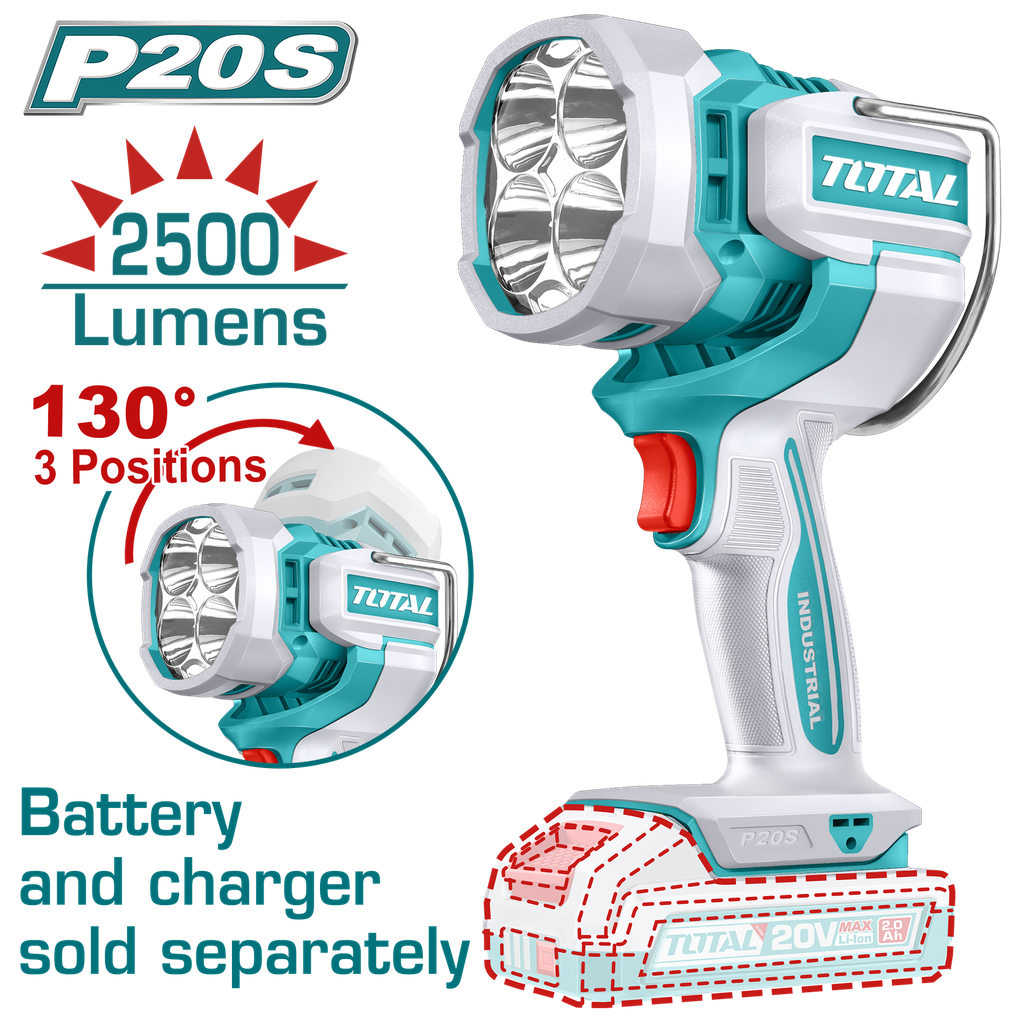 LAMPARA DE TRABAJO INALAMBRICA 2500 LUMENES 20V  (TWLI20885)