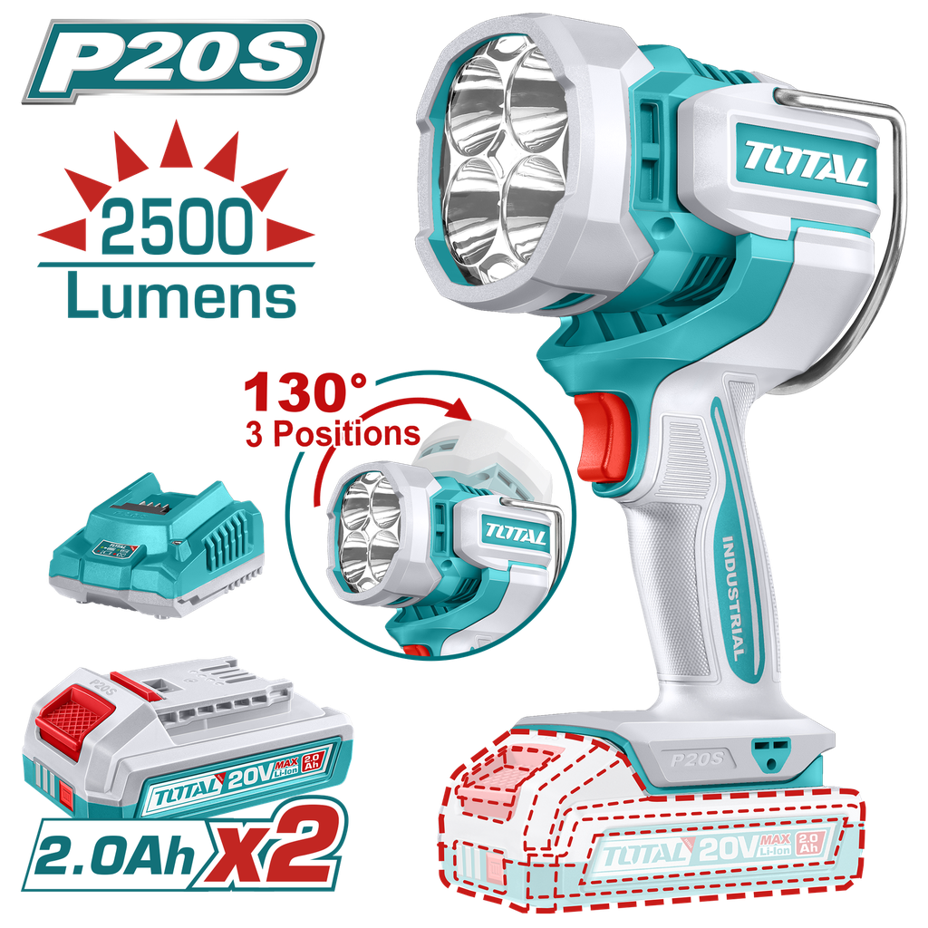 LAMPARA DE TRABAJO INALAMBRICA 2500 LUMENES 20V  (UTWLI20887)