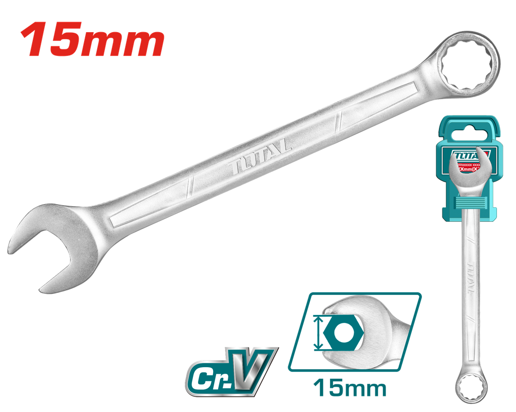 LLAVE MIXTA 15MM CR/V INDUSTRIAL SUPER TOTAL (TCSPA151)