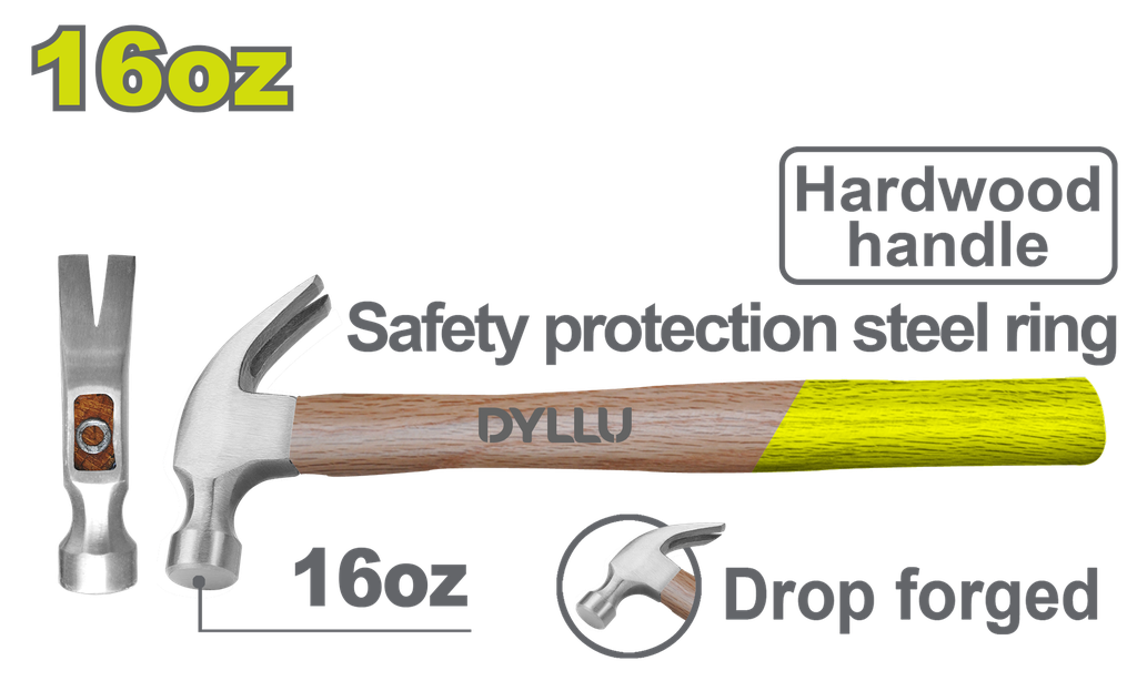 MARTILLO 16OZ MANGO MADERA DYLLU (DTMB3316)