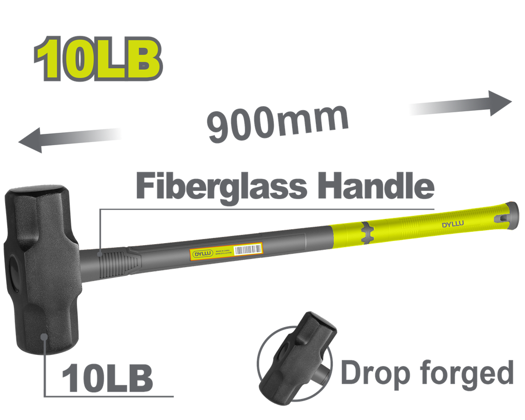 PORRA 10 LB MANGO FIBRA DE VIDRIO DYLLU (DTHM4310)