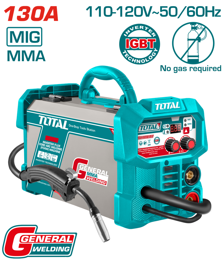 SOLDADOR INVERSOR DIGITAL 130A (MMA-MIG) 110-220V SUPER TOTAL (UTFC13018)