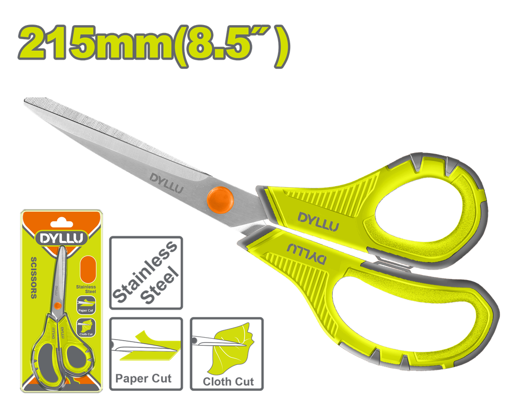 TIJERA 8.5" ACERO INOXIDABLE MANGO ERGONOMICO (DTSX1601)