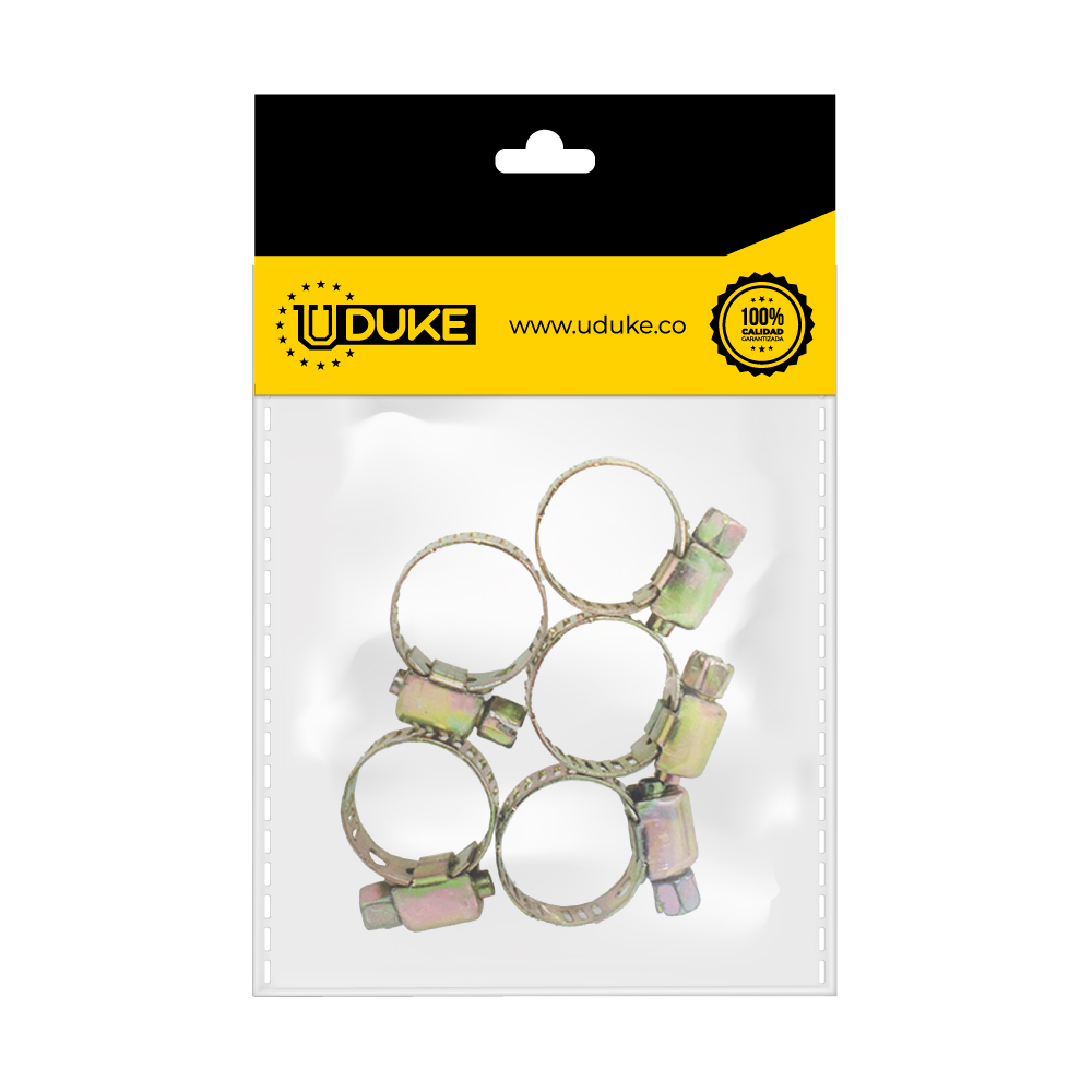ABRAZADERA 5/8" AMARILLA  3/8 PQT X 5 UDUKE