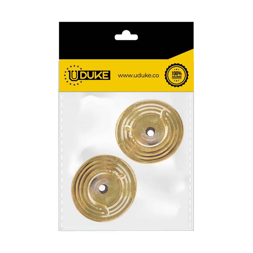ACCESORIO CORTINERO PLAFON DORADO EN U (ABIERTO) 3/4 PAQ X 2 UDUKE