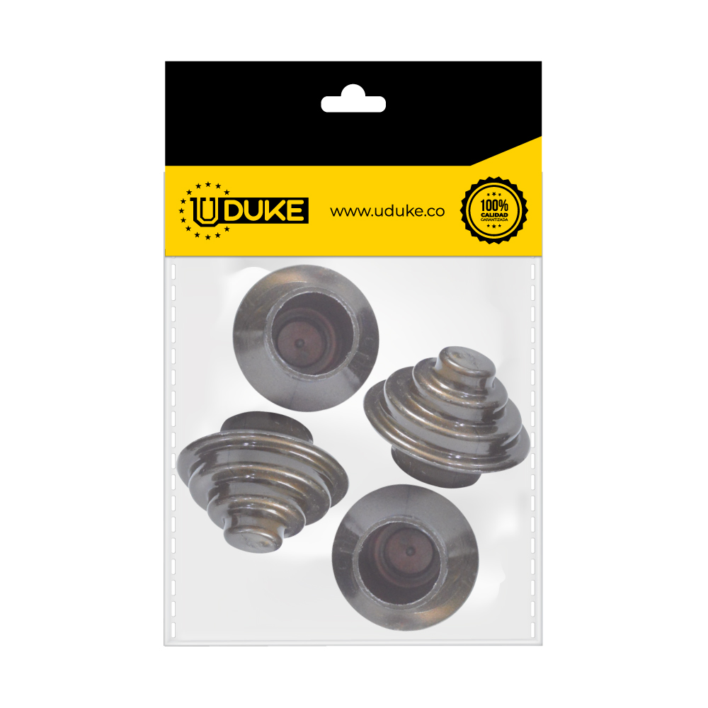 ACCESORIO CORTINERO TERMIINAL CAFE ESCALERA 1/2 PQT X 4 UDUKE