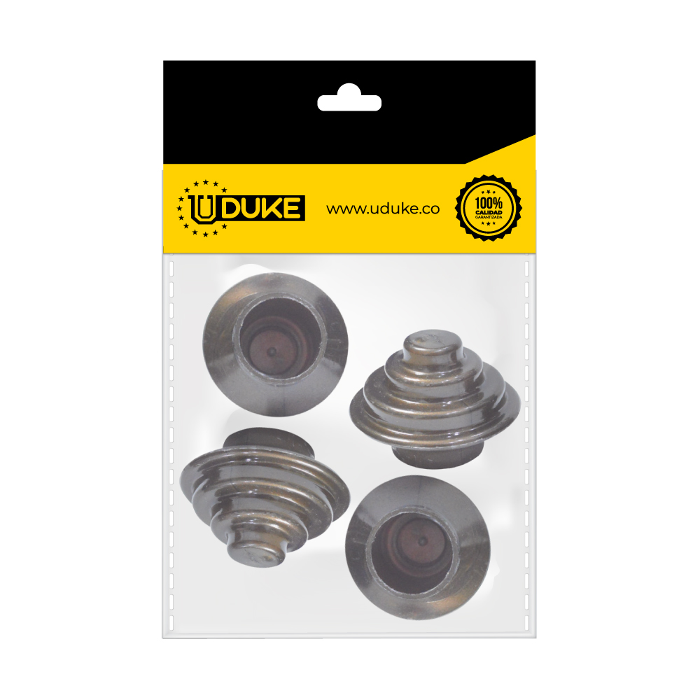 ACCESORIO CORTINERO TERMIINAL CAFE ESCALERA 3/4 PQT X 4 UDUKE