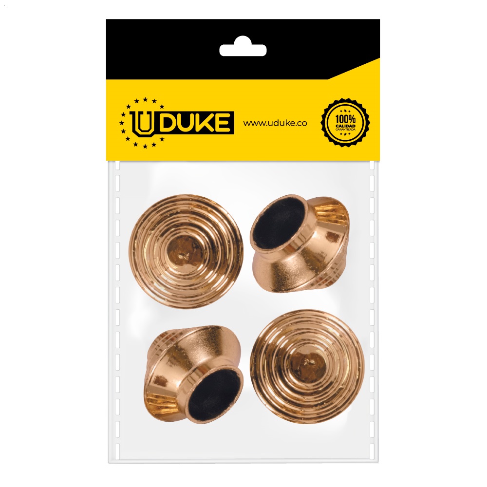 ACCESORIO CORTINERO TERMIINAL DORADO ESCALERA 3/4 PAQ X 4 UDUKE