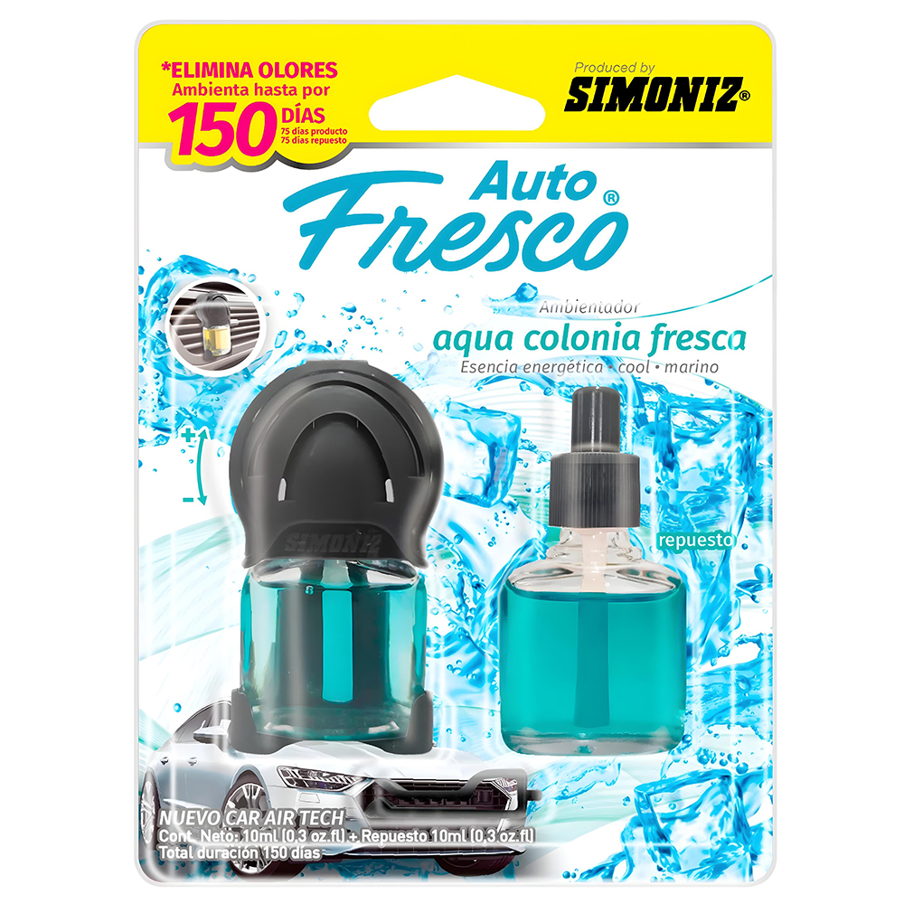 AMBIENTADOR NEW AIR TECH AQUA COLONIA FRESCA AUTO FRESCO 10ML SIMONIZ (208899)