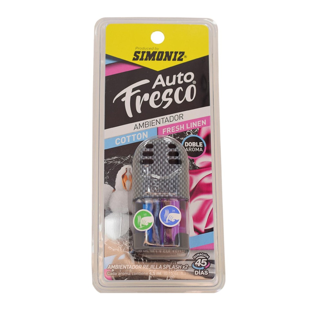 AMBIENTADOR SHICK SPLASH X 2 COTTON & FRESH LINEN SIMONIZ (107884)