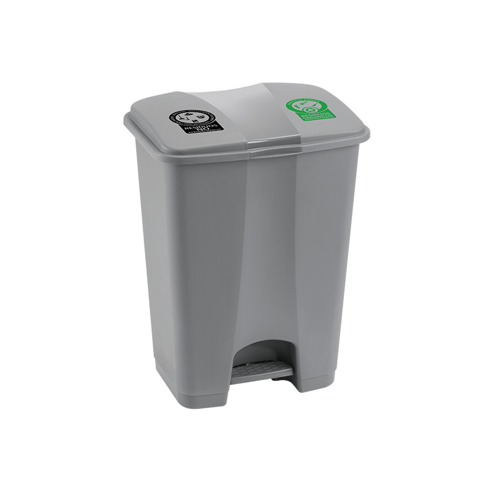 BASURERO PEDAL 60 LITROS DOBLE NEGRO VERDE RIMAX (12208)