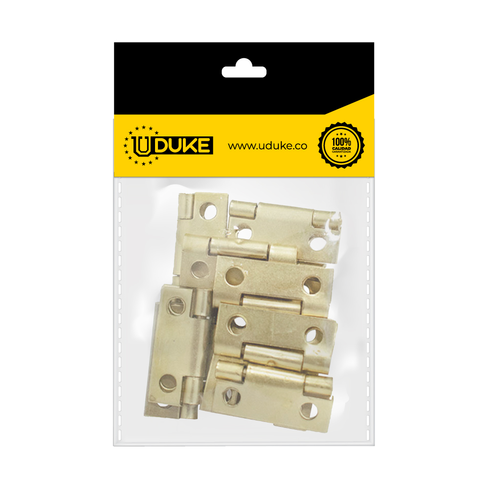 BISAGRA COMUN 1" DORADA C.22 PQT X 6 UDUKE