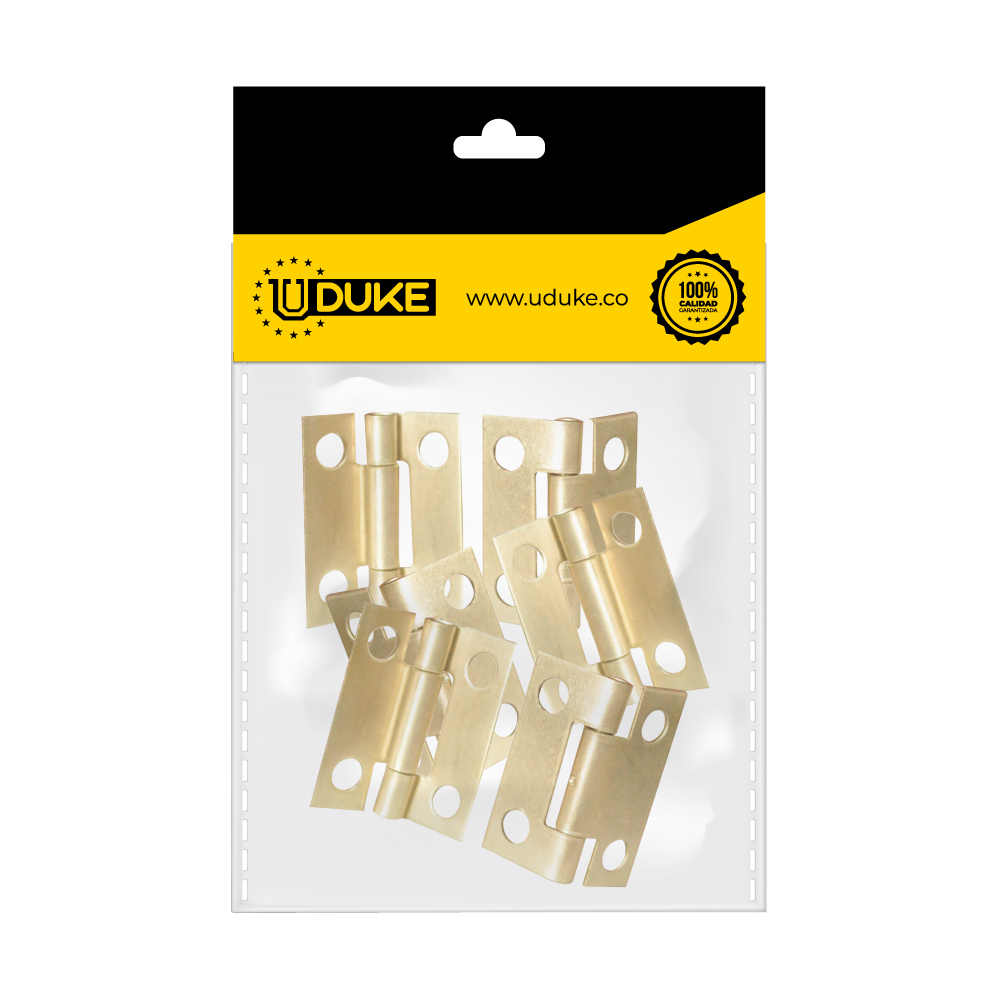 BISAGRA COMUN 2 1/2" DORADA C.20 PQT X 3 UDUKE