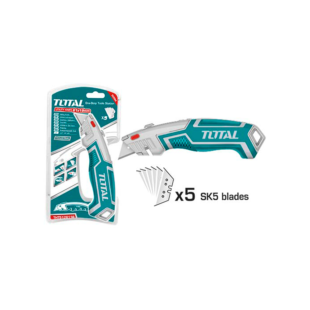 BISTURI NAVAJA 180 X 45 MM INDUSTRIAL INCLUYE 5 HOJAS DE REPUESTO TOTAL (THT5116118)