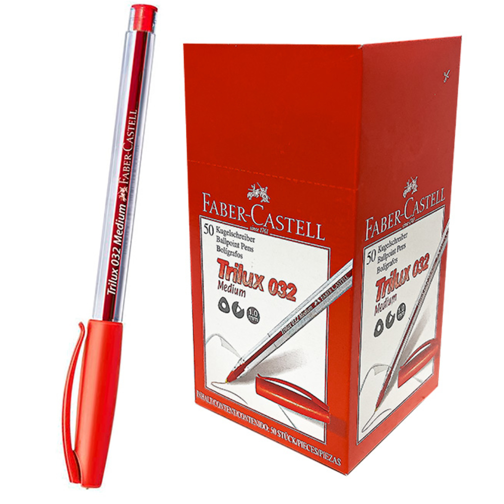 BOLIGRAFO FABER LUX 032-M ROJO (7999R) X CAJA