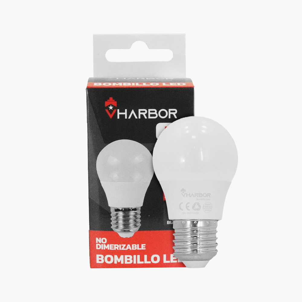 BOMBILLO LED 5W VHARBOR LUZ DIA E27 MULTIVOLTAGE (6500K)(A50)(HT2230)