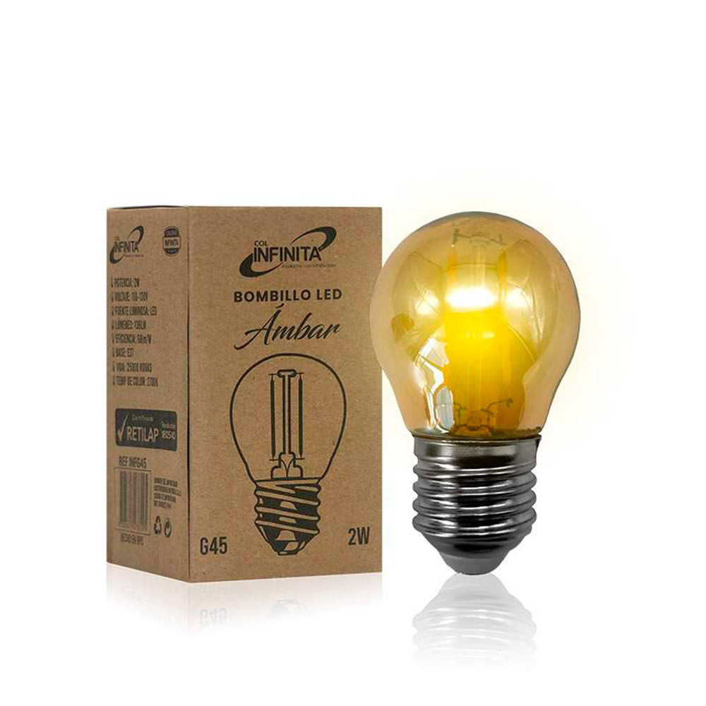 BOMBILLO LED VINTAGE AMBAR 2W (INFG45)