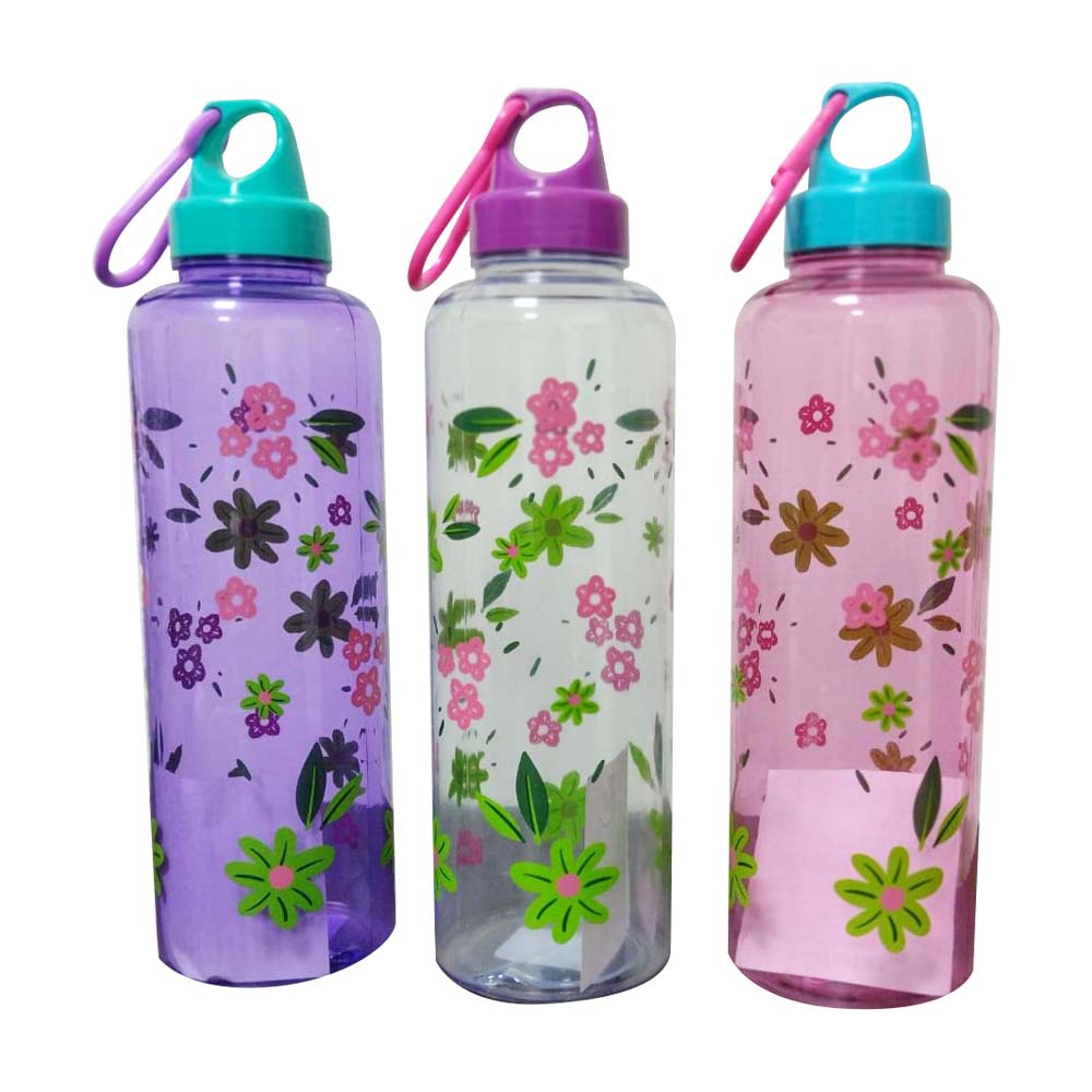 BOTELLA CARAMANOLA 24 OZ TAPA MOSQUETON ESTAMPADO COLORES SURTIDOS FANTIPLAS