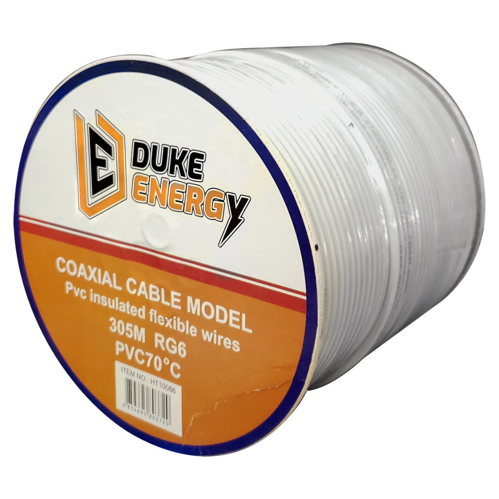 CABLE COAXIAL CARRETO RG 6 FINO AL 90% BLANCO HOYOS LIGHT x 1 MTS (HT10086)