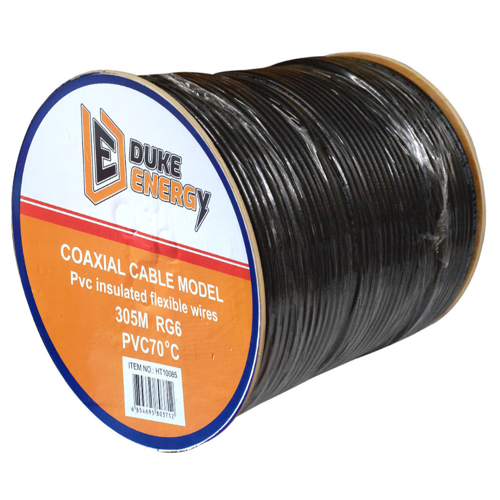 CABLE COAXIAL CARRETO RG 6 FINO AL 90% NEGRO HOYOS LIGHT x 1 MTS (HT10085)