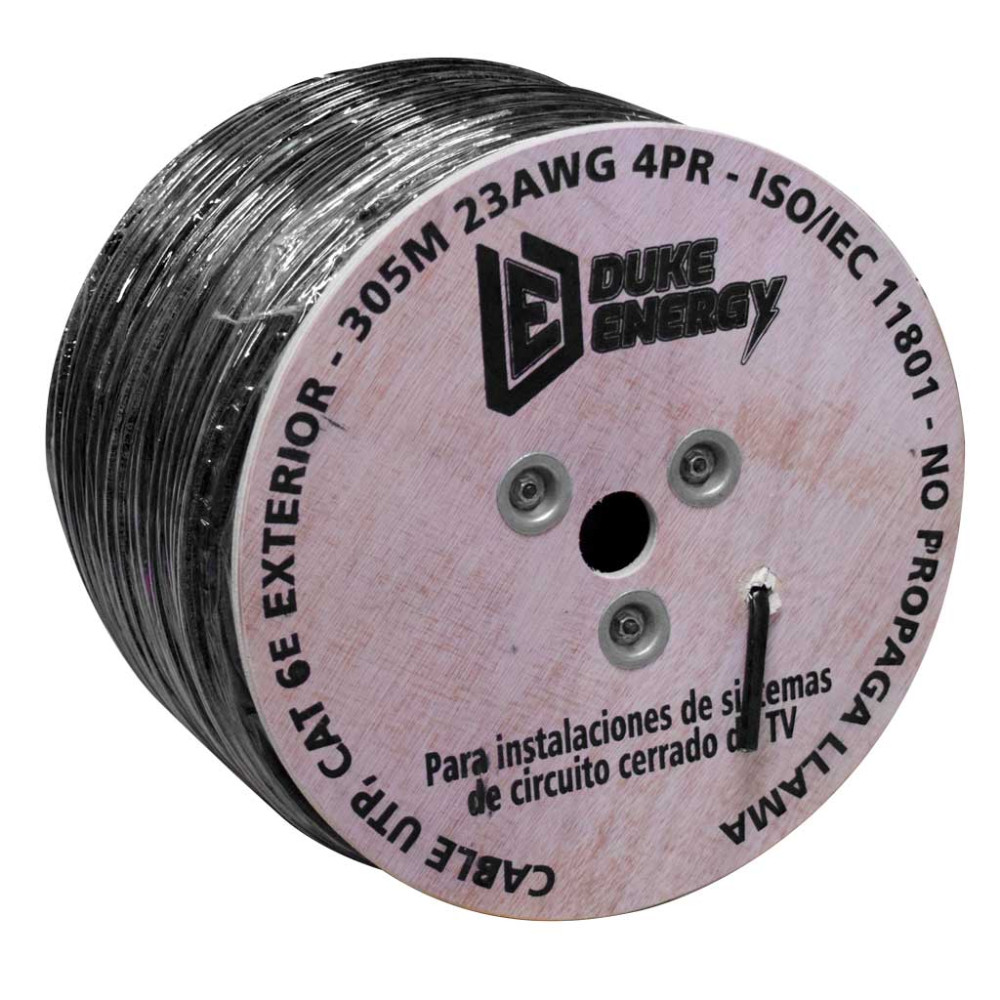 CABLE UTP NIVEL 6E EXTERIOR NEGRO HOYOS LIGTH X 1 MT(60%COBRE-40%ALUMINIO)(HT10127)