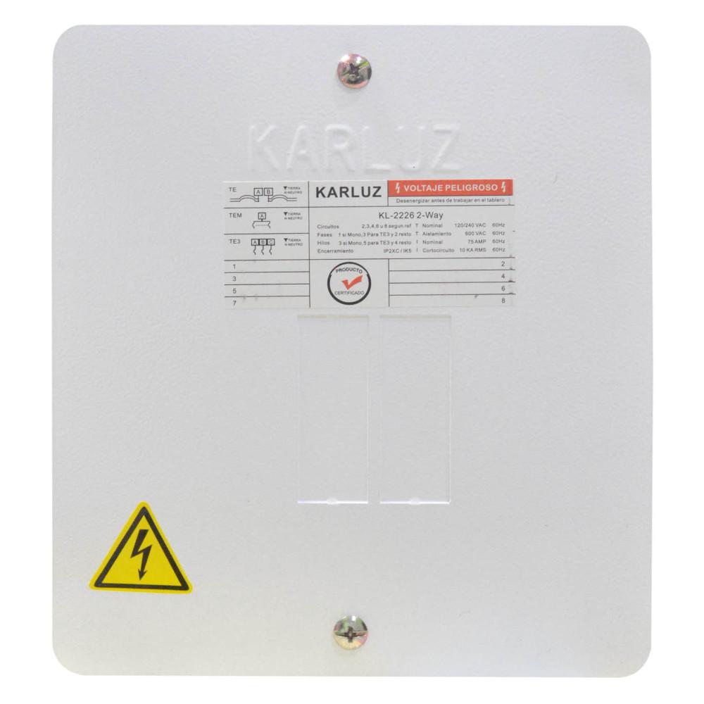 CAJA BREAKER METALICA 2 CIRCUITOS CERTIFICADA INDUMA/KARLUZ (KL-2226)