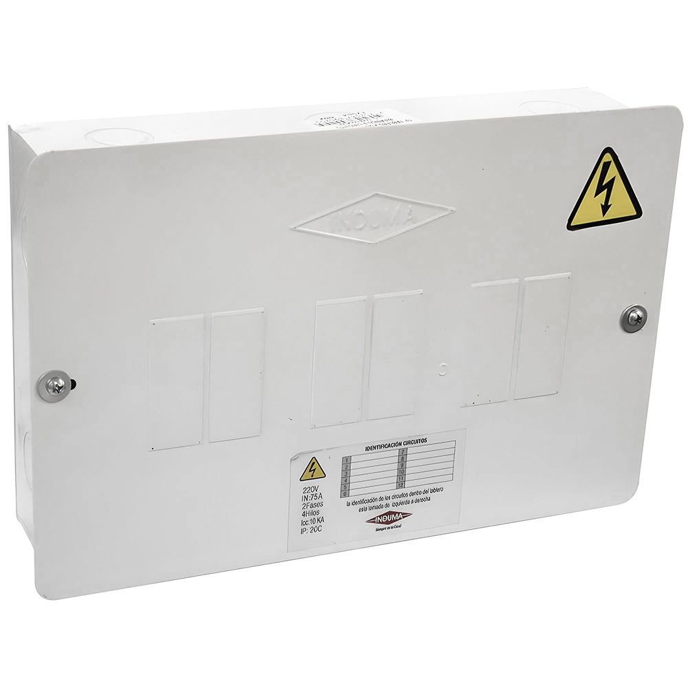 CAJA BREAKER METALICA 3 CIRCUITOS BIFASICA  CERTIFICADA INDUMA