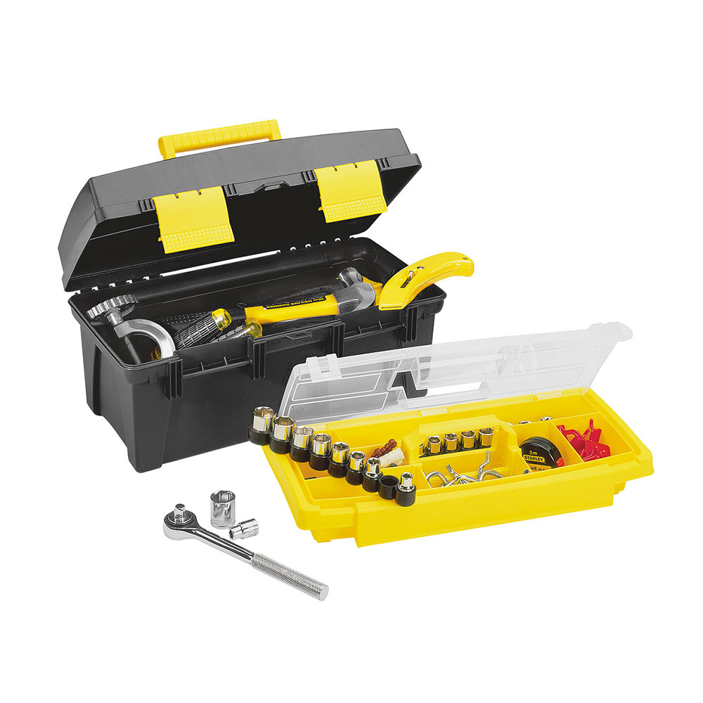 CAJA HERRAMIENTA 16 CON BANDEJA ORGANIZADORA NEGRA RIMAX (3994)
