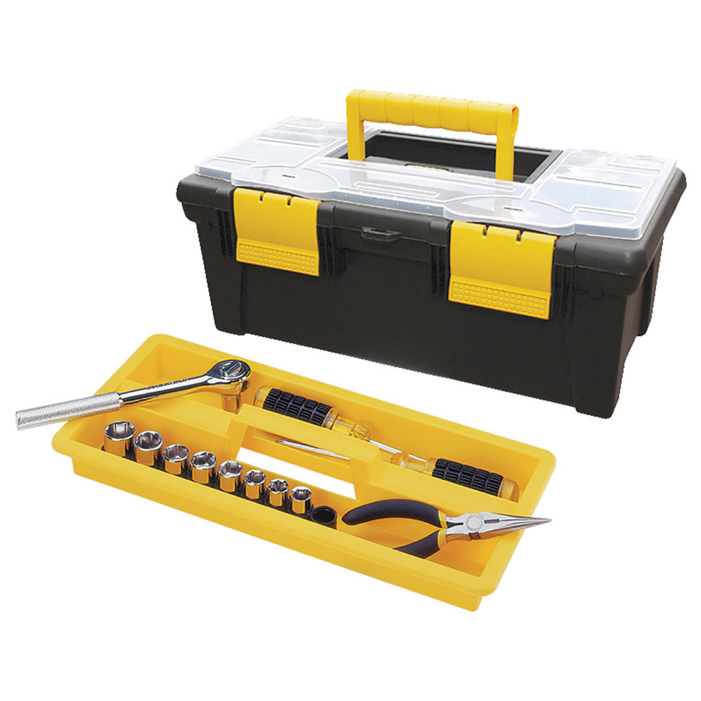 CAJA HERRAMIENTA 16 CON TAPA ORGANIZADORA NEGRA RIMAX 3390 (3361)