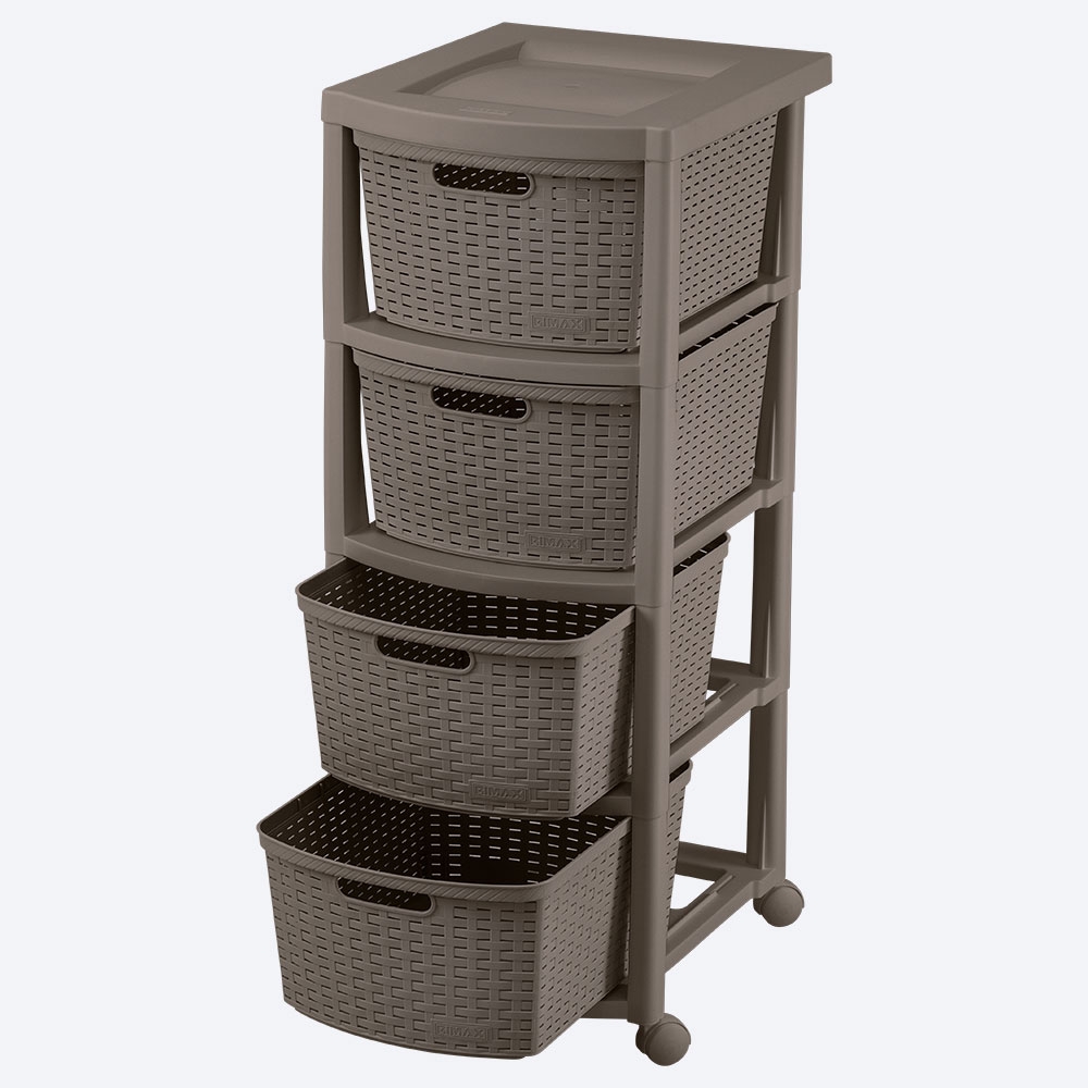 CAJONERO RATTAN 4G MOCCA RIMAX